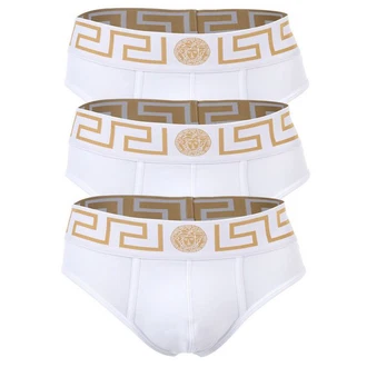 Versace Herren Slip TOPEKA (3er Pack) Weiß/Gold/Orange/Beige/Creme/Lila/Gelb/Braun