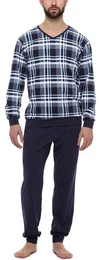 Schlafanzug Herren Schlafanzug Lang mit Bndchen Baumwolle Nightwear Set TI30-107