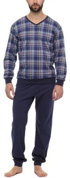 Schlafanzug Herren Schlafanzug Lang mit Bndchen Baumwolle Nightwear Set TI30-107