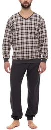 Schlafanzug Herren Schlafanzug Lang mit Bndchen Baumwolle Nightwear Set TI30-107