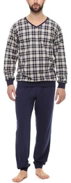 Schlafanzug Herren Schlafanzug Lang mit Bndchen Baumwolle Nightwear Set TI30-107