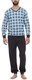 Schlafanzug Herren Schlafanzug Lang mit Bndchen Baumwolle Nightwear Set TI30-107