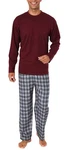 Normann Pyjama Herren Schlafanzug lang Dunkelrot/Bordeaux