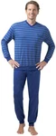 Hajo Pyjama Bügelfrei Atmungsaktiv Blau