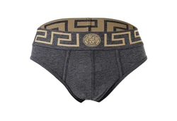 Versace Herren Slip TOPEKA (2er Pack) Lila/Grau/Dunkelblau/Gelb/Braun