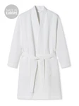 Schiesser Bademantel Kimono Elegant Weiß/Creme/Grau