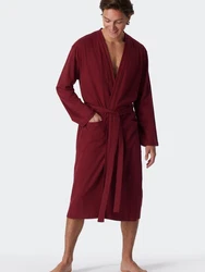 Schiesser Bademantel Kimono Elegant Dunkelrot/Rosa/Rot/Lila