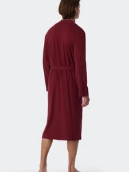 Schiesser Bademantel Kimono Elegant Dunkelrot/Rosa/Rot/Lila