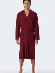 Schiesser Bademantel Kimono Elegant Dunkelrot/Rosa/Rot/Lila