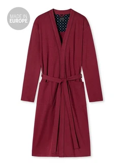Schiesser Bademantel Kimono Elegant Dunkelrot/Rosa/Rot/Lila