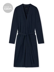 Schiesser Bademantel Kimono Elegant Dunkelblau