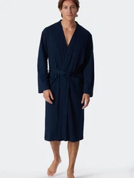 Schiesser Bademantel Kimono Elegant Dunkelblau
