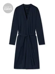 Schiesser Bademantel Kimono Elegant Dunkelblau