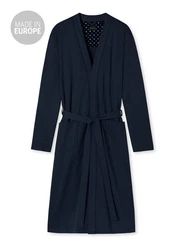 Schiesser Bademantel Kimono Elegant Dunkelblau