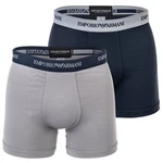 Emporio Armani Herren Boxershorts 2er Pack Boxer Unterwäsche Grau/Marine