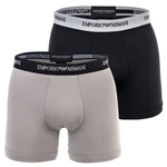Emporio Armani Herren Boxershorts 2er Pack Boxer Unterwäsche Schwarz/Grau