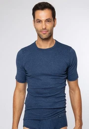 Unterhemd Jeans Feinripp (1-St) Unterhemd / Shirt Kurzarm - Baumwolle -