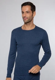 Unterhemd Jeans Feinripp (1-St) Unterhemd / Shirt Langarm - Baumwolle -