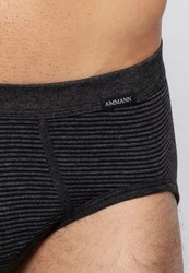 Ammann Slip 3er Pack Jeans Feinripp Schwarz/Dunkelgrau