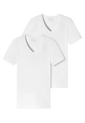Schiesser Unterhemd 2er-Pack 95/5 Organic Cotton Weiß/Grau/Creme