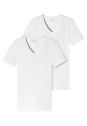 Schiesser Unterhemd 2er-Pack 95/5 Organic Cotton Weiß/Grau/Creme