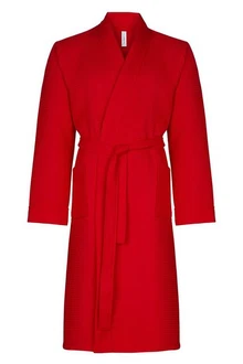 Taubert Bademantel Spa Thalasso Herren Kimono-Stil Rot/Dunkelrot