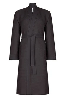Taubert Bademantel Spa Thalasso Herren Kimono-Stil Dunkelgrau/Schwarz/Grau/Braun/Dunkelbraun
