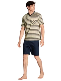 Pyjama Herren Kurzpyjama 46180 gelb (1 Stck, 1 tlg., 1 Stck)