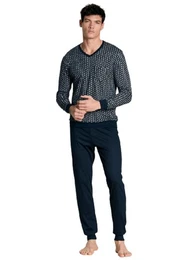 Pyjama Herren Bndchenpyjama 46567 blau (1 Stck, 1 tlg., 1 Stck)