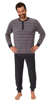 Trend by Normann Pyjama Herren Schlafanzug Grau/Dunkelblau/Lila Trend by Normann Pyjama Herren Schlafanzug Grau/Dunkelblau/Lila