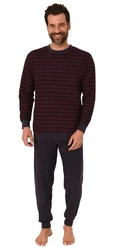Trend by Normann Pyjama Herren langarm Schlafanzug Rot/Dunkelrot/Bordeaux