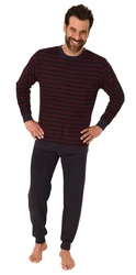 Trend by Normann Pyjama Herren langarm Schlafanzug Rot/Dunkelrot/Bordeaux