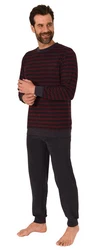 Trend by Normann Pyjama Herren langarm Schlafanzug Rot/Dunkelrot/Bordeaux
