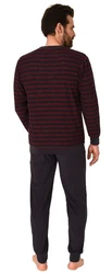 Trend by Normann Pyjama Herren langarm Schlafanzug Rot/Dunkelrot/Bordeaux