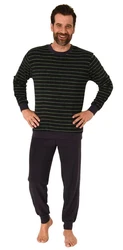 Trend by Normann Pyjama Herren langarm Schlafanzug Dunkelgrün/Khaki/Grün/Grau/Dunkelblau