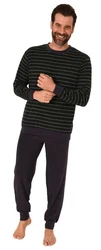 Trend by Normann Pyjama Herren langarm Schlafanzug Dunkelgrün/Khaki/Grün/Grau/Dunkelblau
