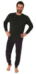 Trend by Normann Pyjama Herren langarm Schlafanzug Dunkelgrün/Khaki/Grün/Grau/Dunkelblau