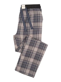 Phil & Co. Schlafanzug FLANELL Pyjamahose Grau/Beige/Lila/Braun
