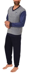 Normann Pyjama Herren Frottee Schlafanzug mit Bündchen (291) 291 13 575