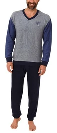 Pyjama Herren Frottee Schlafanzug langarm Pyjama mit Bndchen - 291 13 575