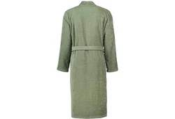 Caw Herrenbademantel Kimono Kragen Dunkelgrün/Hellgrün/Grün
