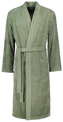 Caw Herrenbademantel Kimono Kragen Dunkelgrün/Hellgrün/Grün