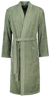 Caw Herrenbademantel Kimono Kragen Dunkelgrün/Hellgrün/Grün