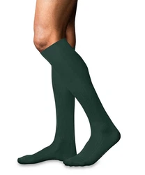 FALKE Kniestrümpfe No. 10 Pure Fil d'Écosse Grün/Dunkelgrün