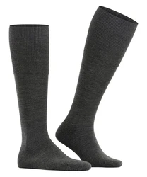 FALKE Kniestrümpfe Airport Plus (1-Paar) Dunkelgrau/Schwarz/Grau