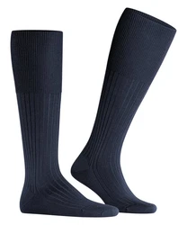 FALKE Kniestrümpfe Bristol Pure Dunkelblau/Blau