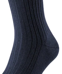 FALKE Kniestrümpfe Bristol Pure Dunkelblau/Blau