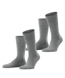 Esprit Socken Basic Easy 2-Pack mit druckfreiem Komfortbund Dunkelgrau/Grau/Hellgrau