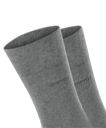 Esprit Socken Basic Easy 2-Pack mit druckfreiem Komfortbund Dunkelgrau/Grau/Hellgrau