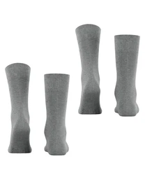 Esprit Socken Basic Easy 2-Pack mit druckfreiem Komfortbund Dunkelgrau/Grau/Hellgrau